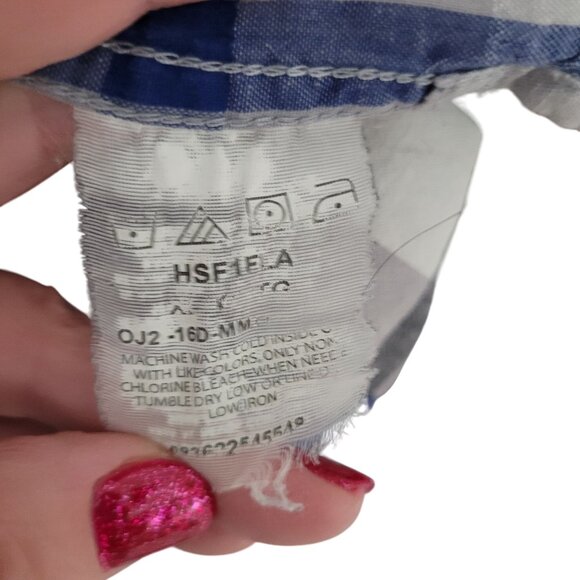 Wrangler Authentics Plaid Short Sleeve Button Front Shirt Mens XL Blue Western - Picture 7 of 7